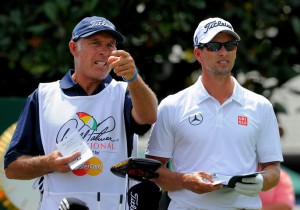 22-03-14 PGA Tour 2014, Arnold Palmer Invitational presented by MasterCard, Bay Hill Club & Lodge, Orlando, Fla, USA. 20-23 Mar. Adam  Scott of Australia with caddie Steve Williams during the third round.