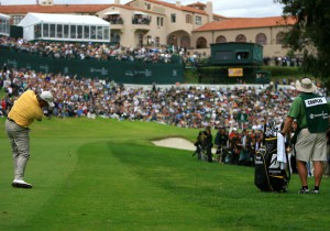 22-02-2009 PGA Tour 2009, Northern Trust Open, Riviera Country Club, Pacific Palisades, Calif, USA. 19-22 Feb. Fred Couples hits into number 18 during Sundays final round.