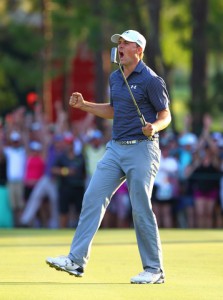 15-03-15 PGA Tour 2015, Valspar Championship, Innisbrook Resort (Copperhead), Palm Harbor, FL, USA. 12-15 MAR. Jordan Spieth of United States celebrates after sinking his final put to win a three hole playoff during the final round