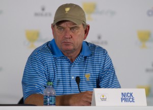 2-10-2013 PGA Tour 2013, The Presidents Cup, Muirfield Village GC, Dublin, OH, USA. 03-06 Oct. International Team: Nick Price of Zimbabwe during the pairings for Thursday press conference.